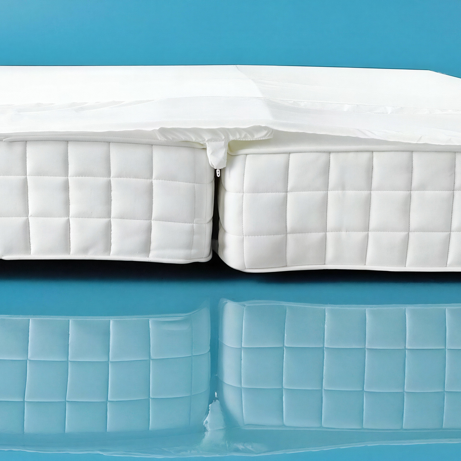 Matraswig perfect op zijn plaats, een egaal slaapoppervlak. wit Hoeslaken met ingebouwde uitneembare matraswig 180 x 200 cm Bed & goods dicht spleet tussen twee matrassen, maakt van twee matrassen een tweepersoonsbed bedbinder lovebridge liefdesbrug matrasbrug