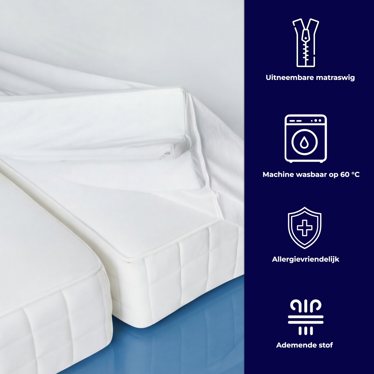 innovatief, voordelen van wit Hoeslaken met ingebouwde uitneembare matraswig 180 x 200 cm Bed & goods dicht spleet tussen twee matrassen, maakt van twee matrassen een tweepersoonsbed bedbinder lovebridge liefdesbrug matrasbrug. ademende stof, allergievriendelijk